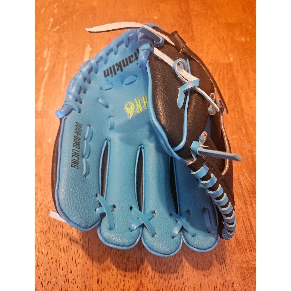 Youth Franklin Baseball Glove Blue and Black Inferno Dura-Bond Lacing - Picture 7 of 8